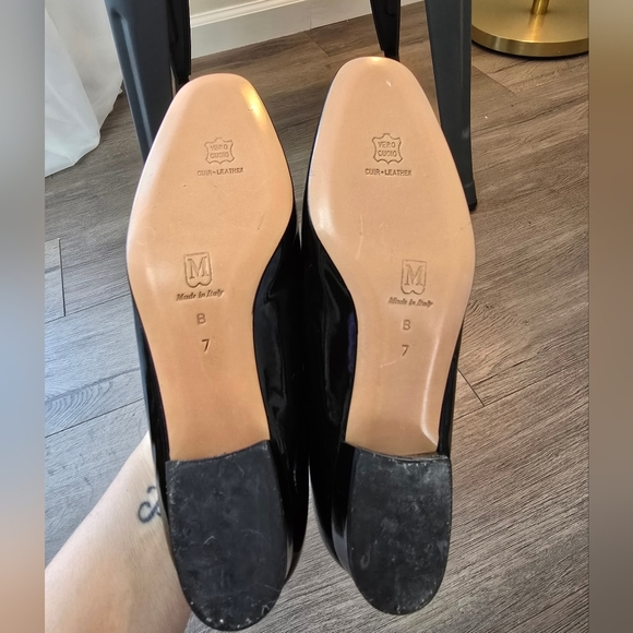 Bruno Magli Italy Bow Pumps Navy Cream Size 7 Preppy Coastal Chic Girlie - Picture 11 of 12